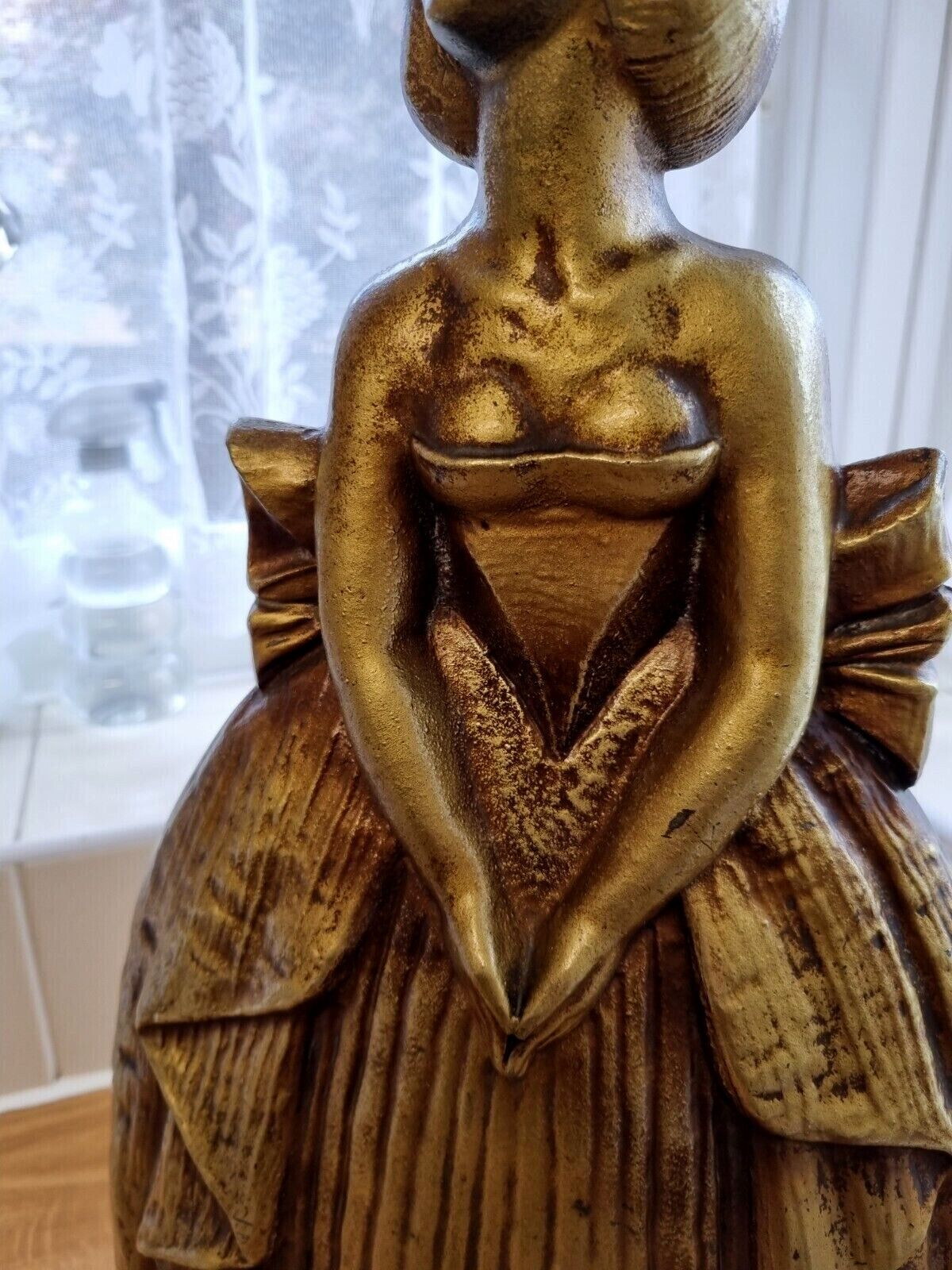 photo for sale Antique Large Arts & Crafts Stunning Detail Fireside Companion Woman By Birmingham Guild Of Handicrafts & Crafts