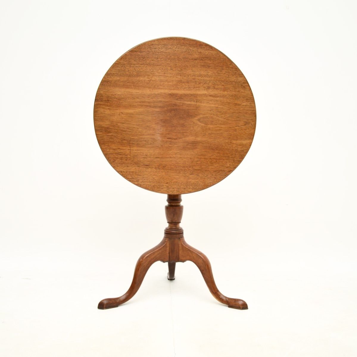 Antique Georgian Mahogany Tilt Top Occasional Table photo furniture