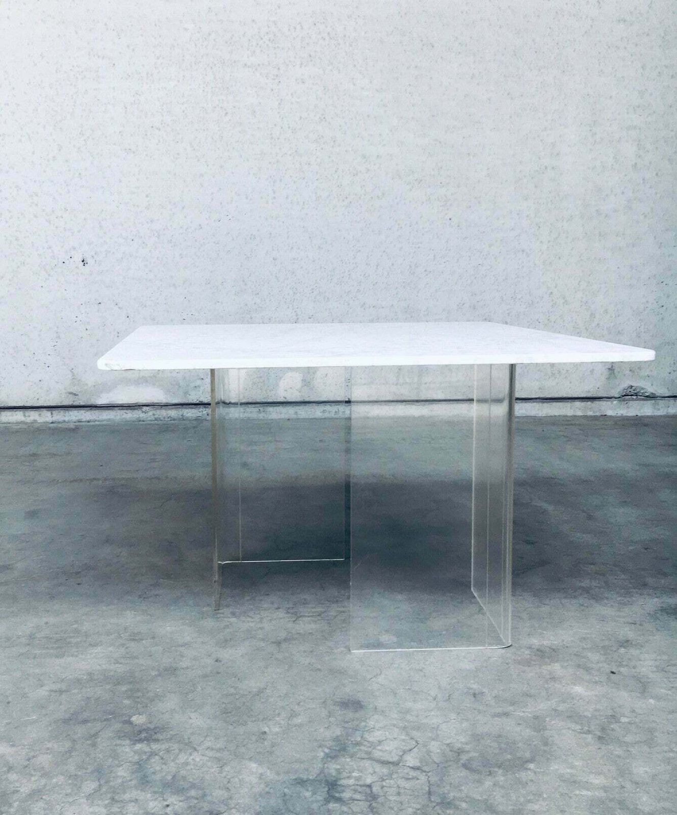 Furniture Minimalist Design Marble Floating Dining Table, Italy 1970's photo