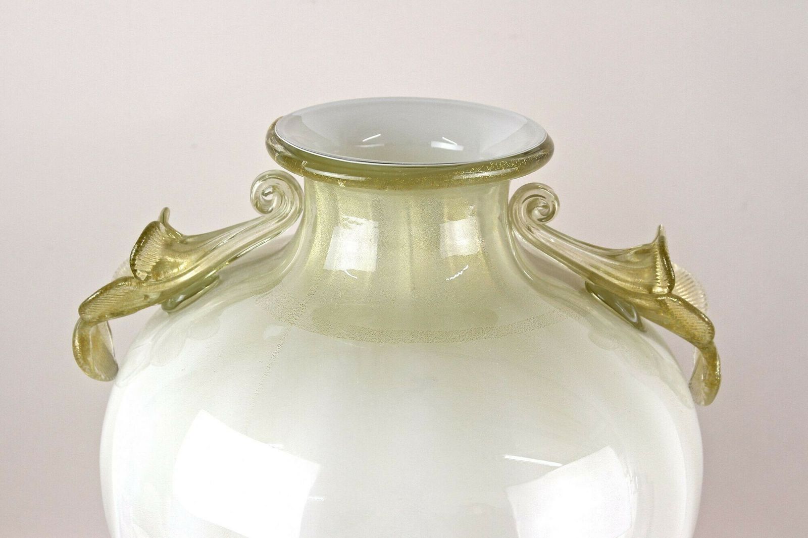 21th Century Golden/ Beige Murano Amphora Vase By Gabbiani Venezia, Italy photo furniture