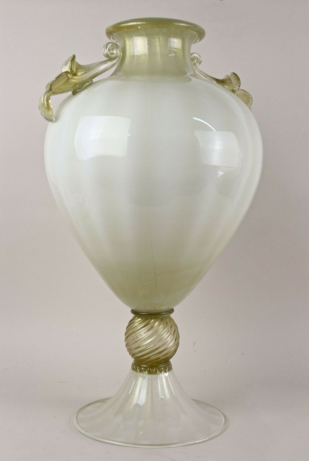 photo vinterior 21th Century Golden/ Beige Murano Amphora Vase By Gabbiani Venezia, Italy