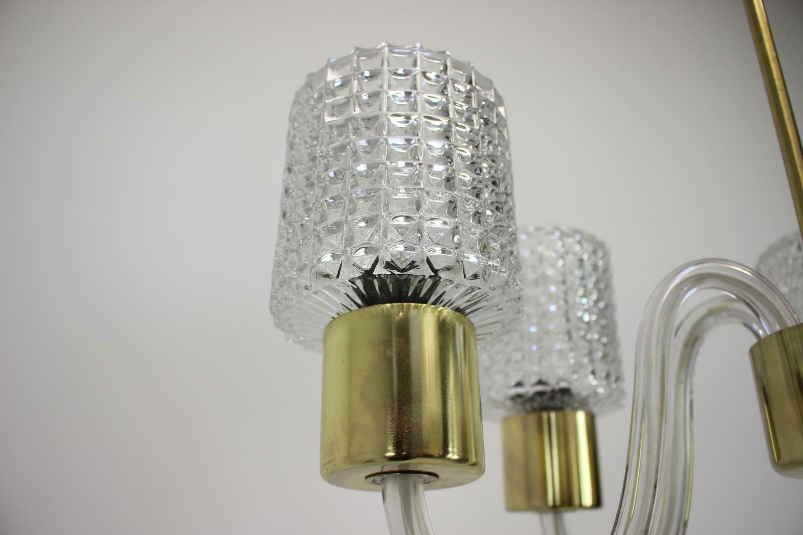 Verlichting Art Deco Glazen Kroonluchter Van Kamenicky Senov, Ca. Jaren 1960, Tsjecho Slowakije photo