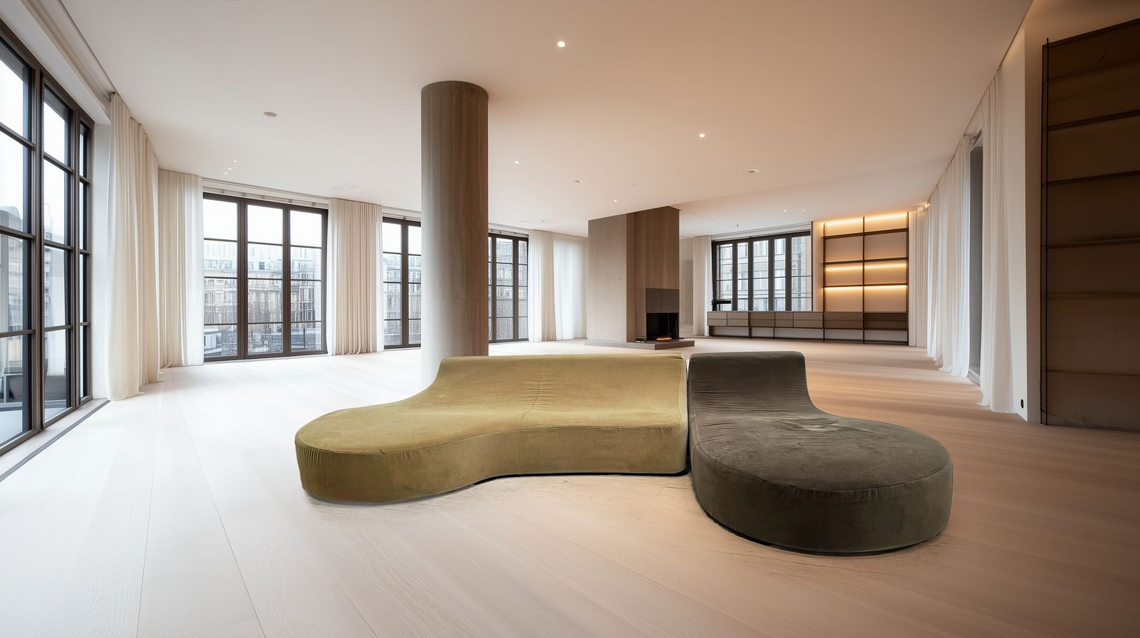 Fabulous Pair Of Vintage Rodolfo Dordoni For Minotti Hockney Organic Sectional Sofas, Italy Circa 2000’s photo for sale