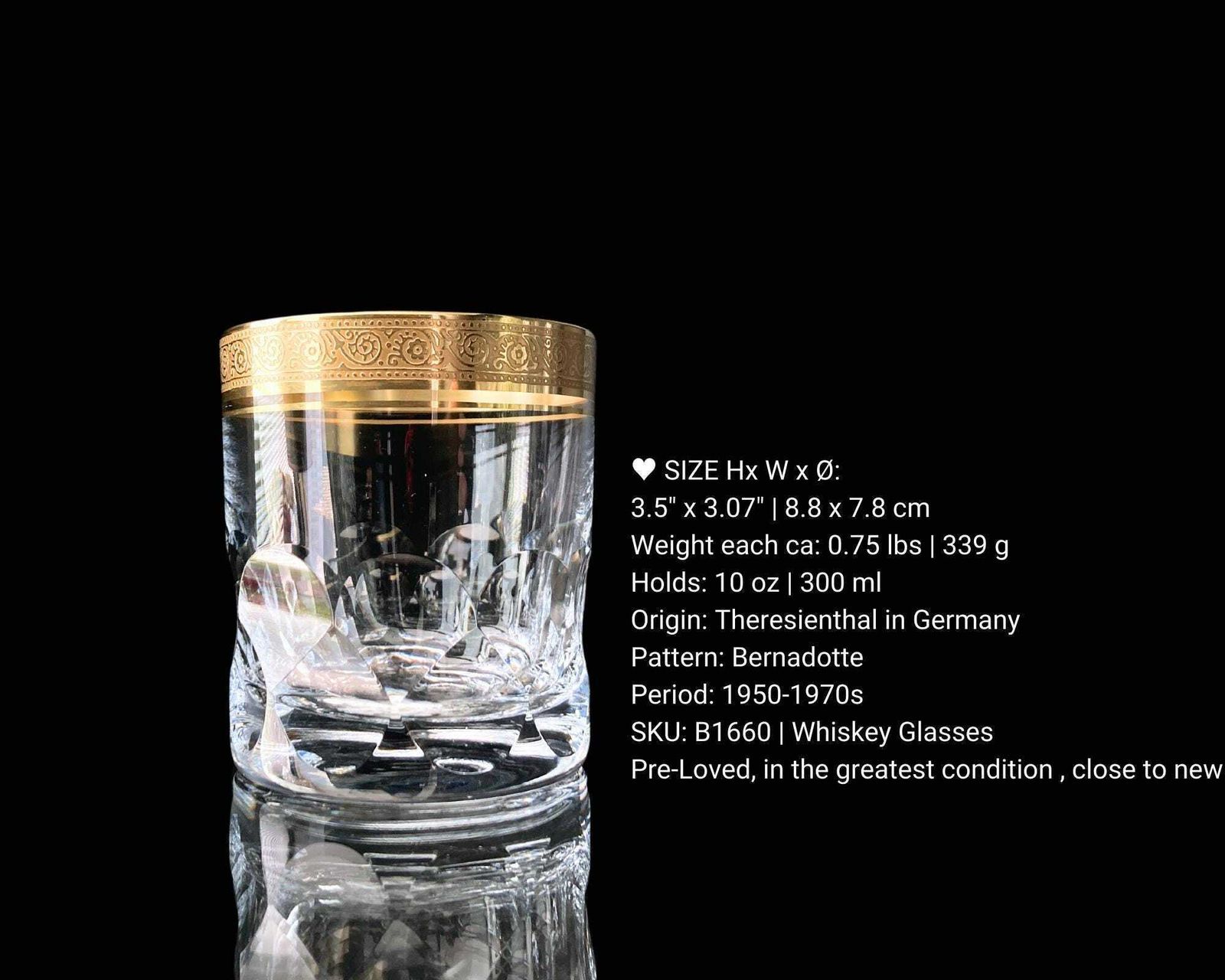 Crystal Whiskey Glasses Gold | 2pcs | Theresienthal Bernadotte photo furniture
