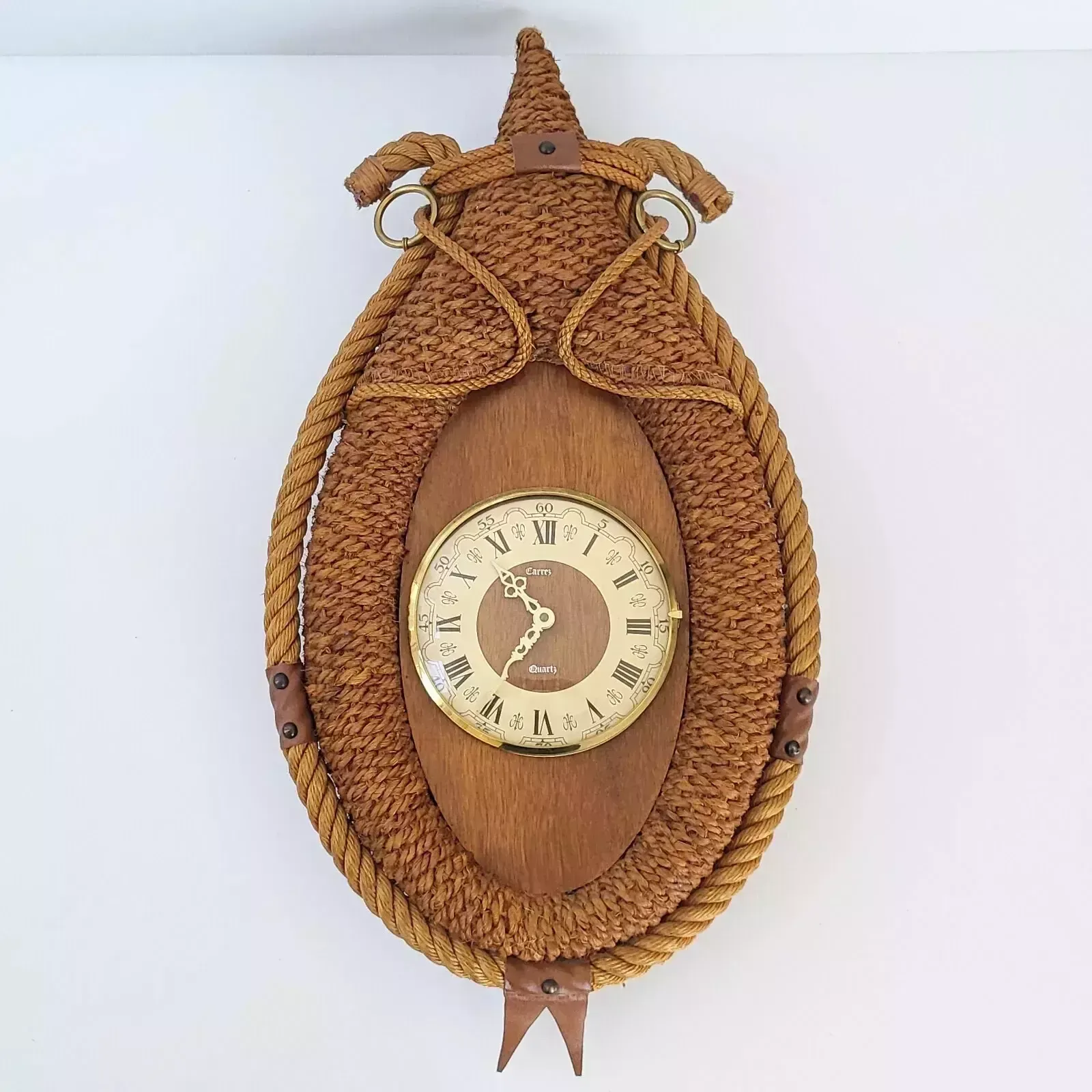 1970 Wall Pendulum Clock In Carrez Rope Dlg Audoux Minet 70s 70s