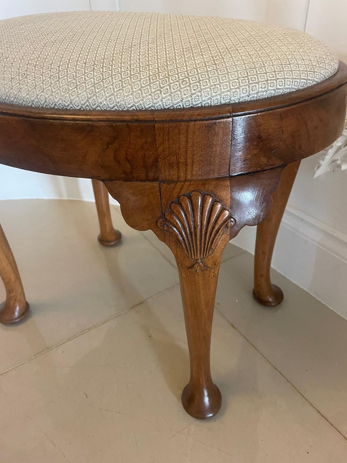 Antique Quality Early 20th Century Walnut Oval Stool photo furniture