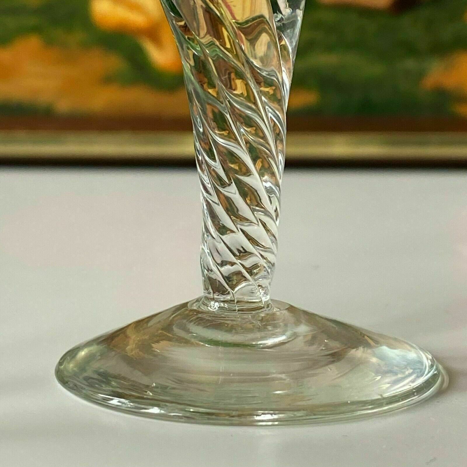 photo for sale A Pair Murano Tined Glass Flutes Coloured Glass Goblets, Years 1960s
