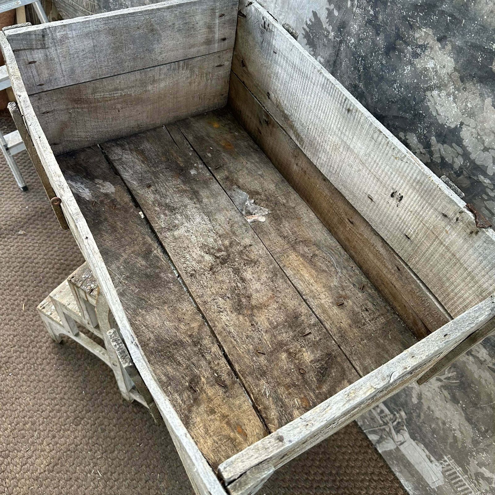 photo furniture Rare “Louit Freres & Co   Bordeaux” Chocolat Louit Wooden Crate   French Antique