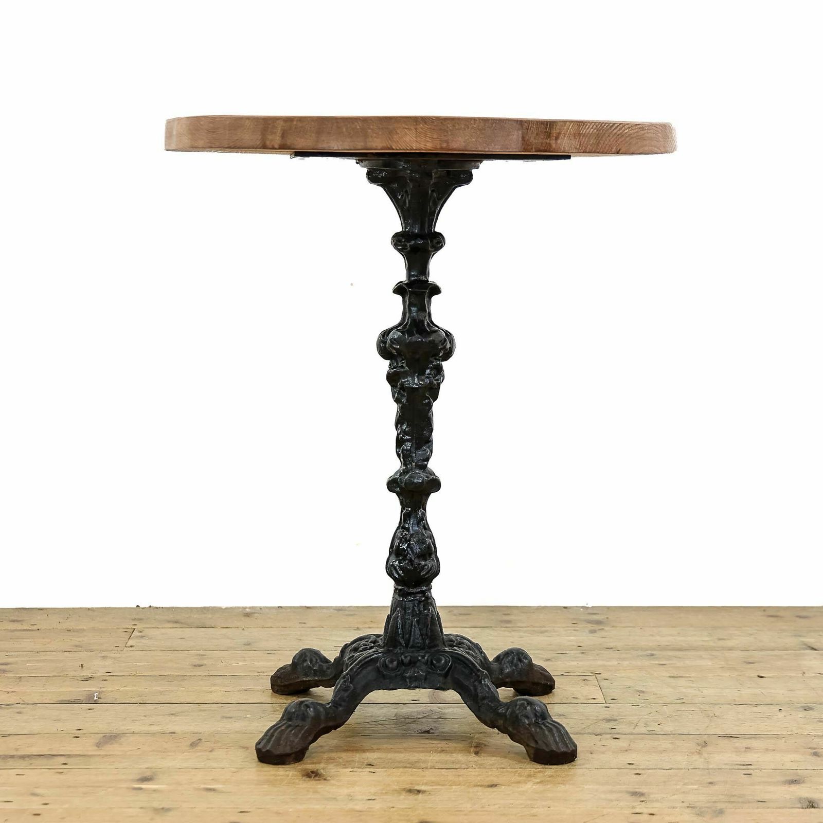Antique Cast Iron Table Base | Antique Furniture | Oak Topped Table | Pub Table (M 5494) photo for sale