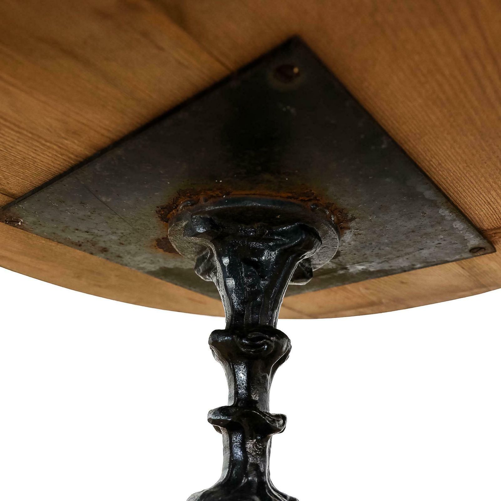 Antique Cast Iron Table Base | Antique Furniture | Oak Topped Table | Pub Table (M 5494) photo vintage