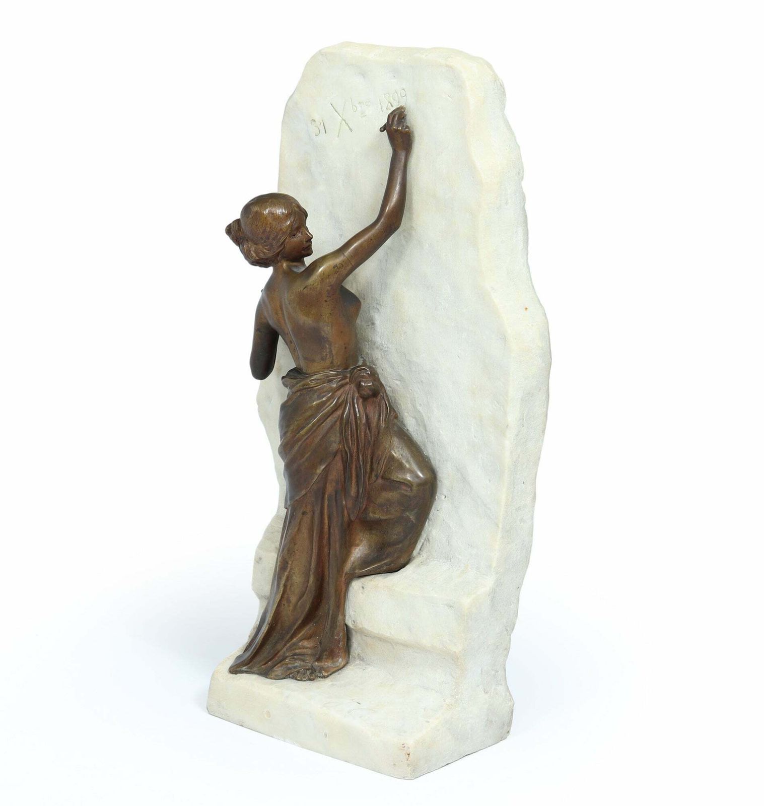 Art Nouveau Bronze Woman Writing By Julien Causse photo furniture