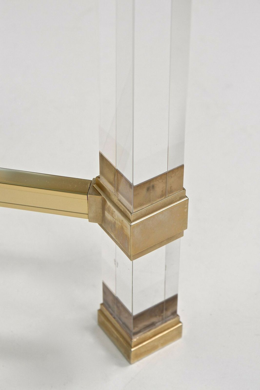 2260.0 Mid Century Modern Lucite/ Brass Coffee Table By Pierre Vandel, Fr Ca. 1970 photo