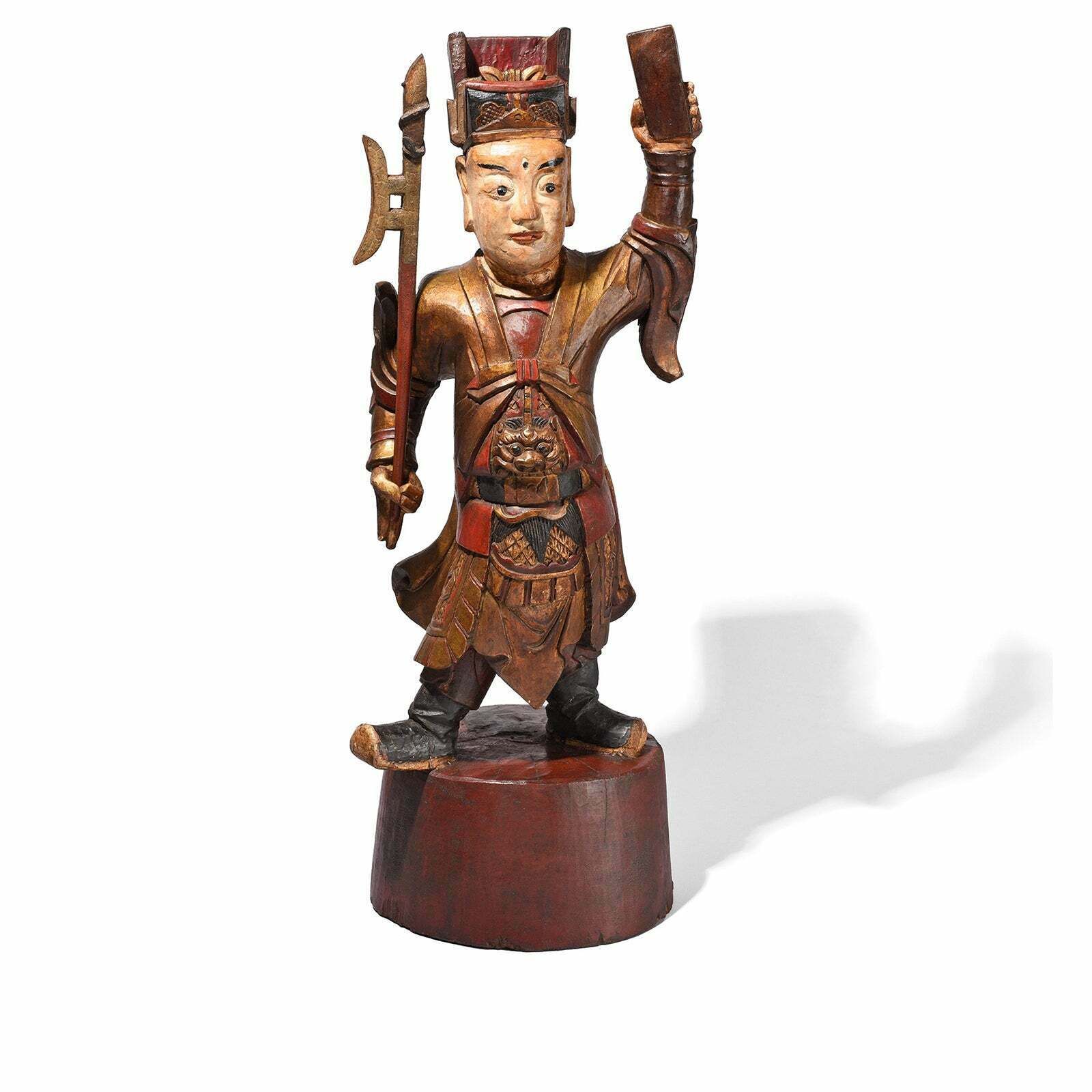 Antique Chinese Erlang Shen Taoist Statue   19th Century