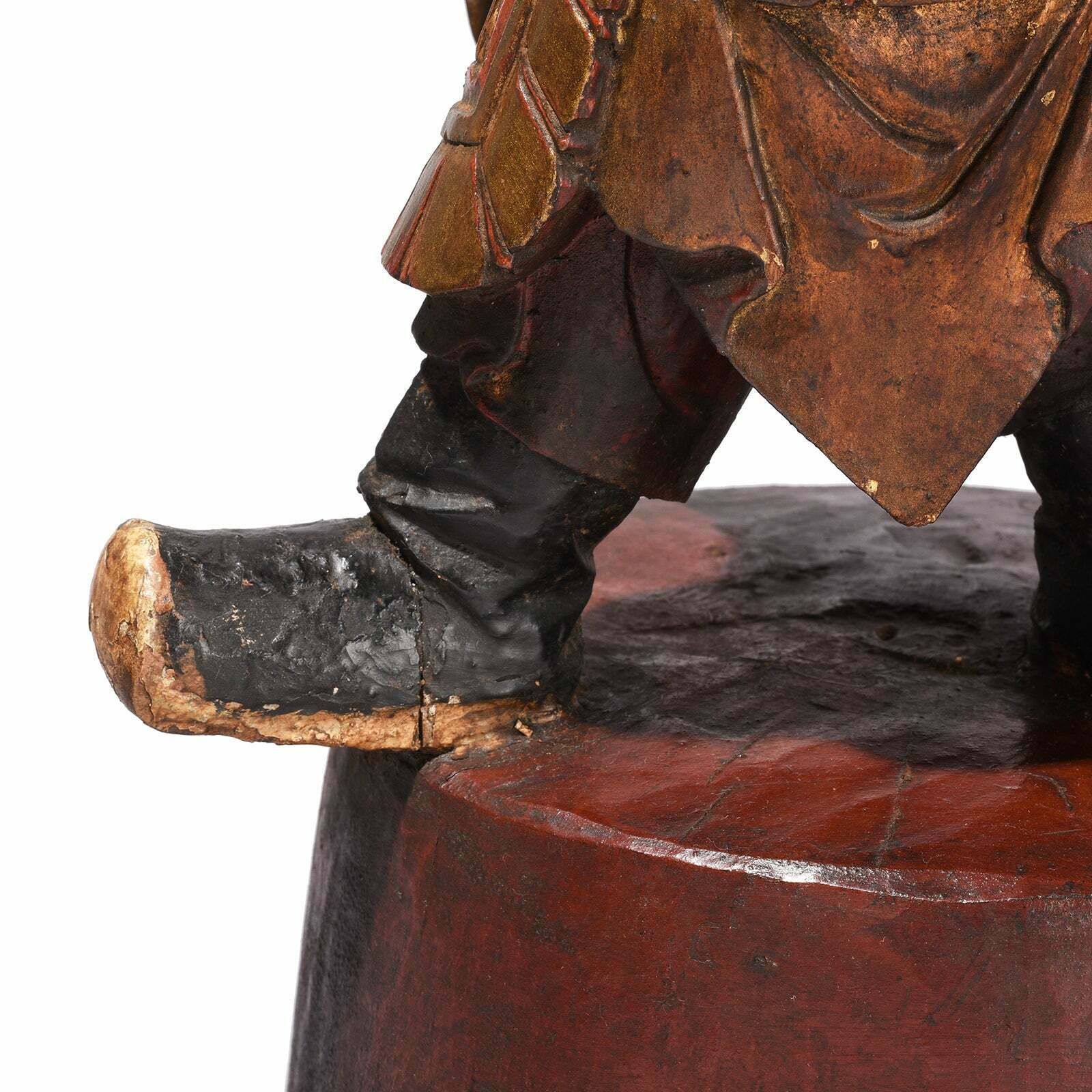 Antique Chinese Erlang Shen Taoist Statue   19th Century photo vintage