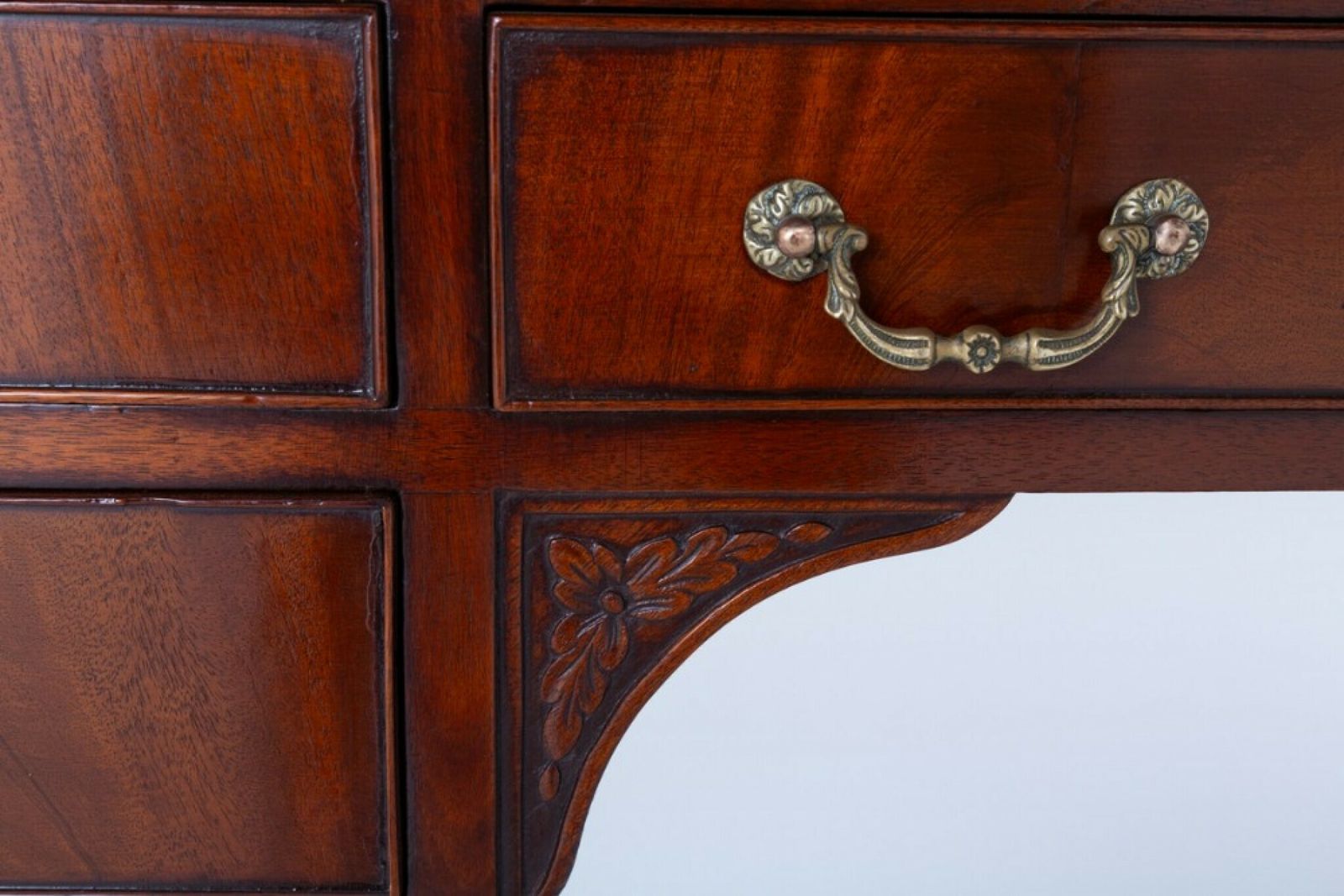 Chippendale Faux Partners Desk Mahogany Writing Table photo 2400.0