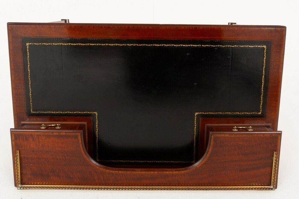 Sheraton Revival Desk Inlay Writing Table 1890 photo for sale