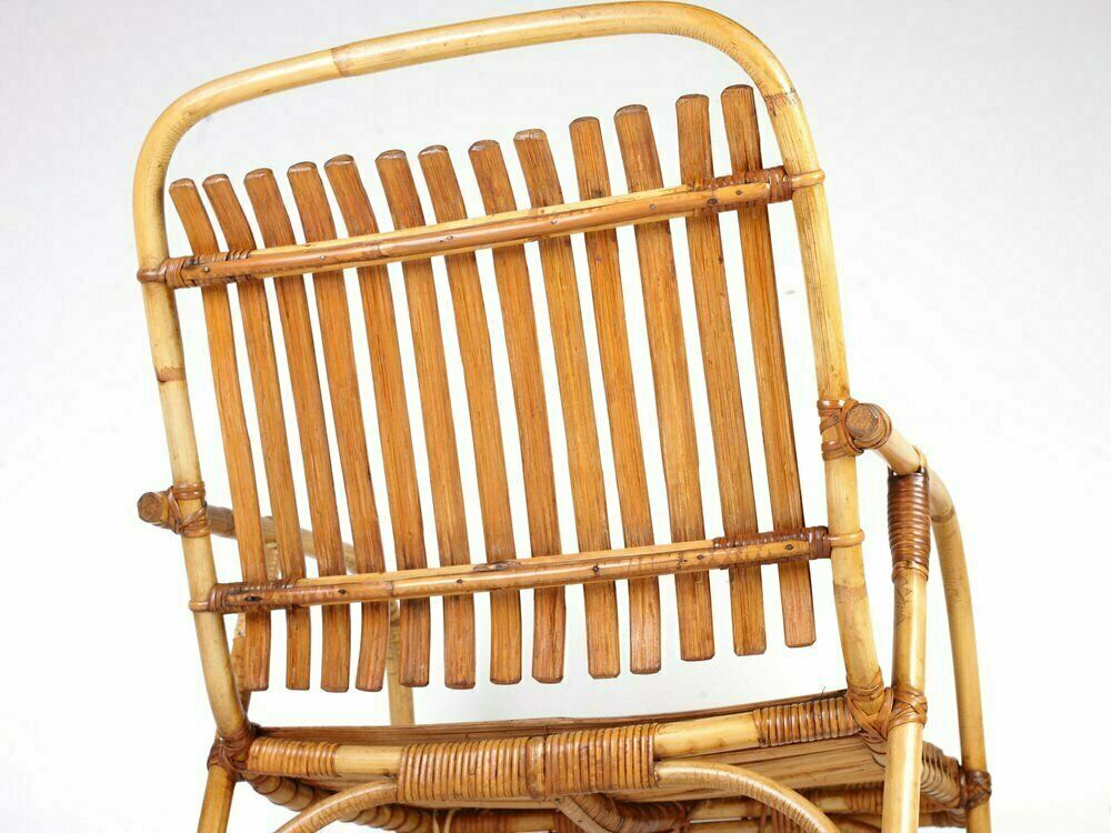 Mid Century Rattan Lounge Chair, 1950s photo Furniture