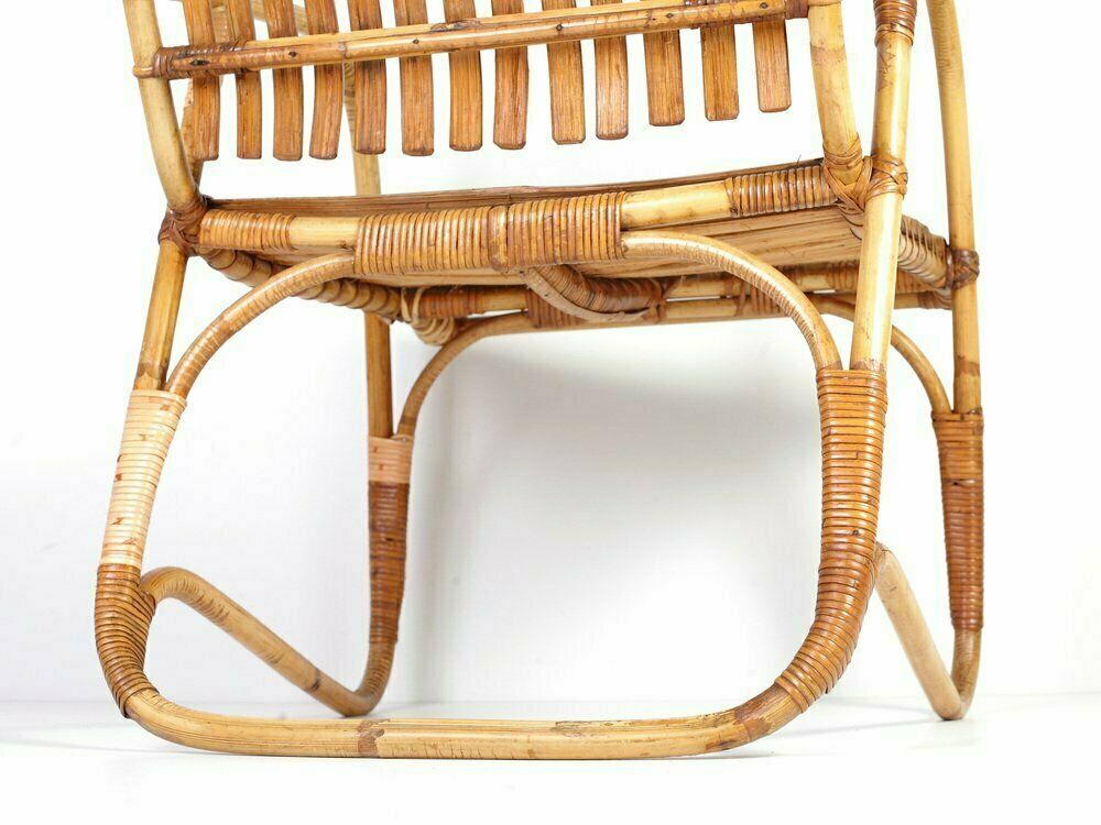 Mid Century Rattan Lounge Chair, 1950s photo 420.0