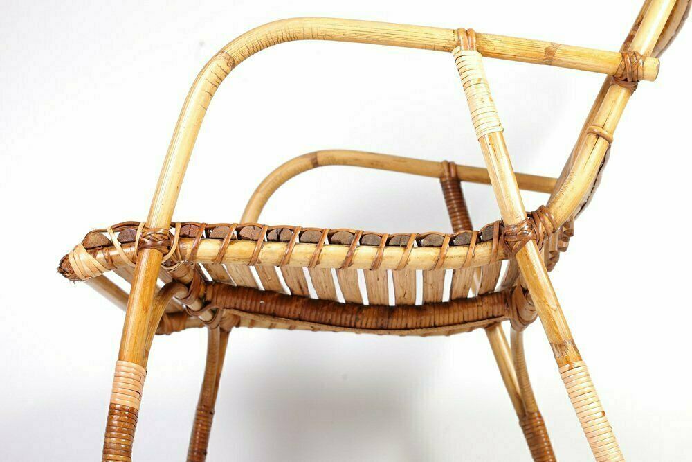 Mid Century Rattan Lounge Chair, 1950s photo buy