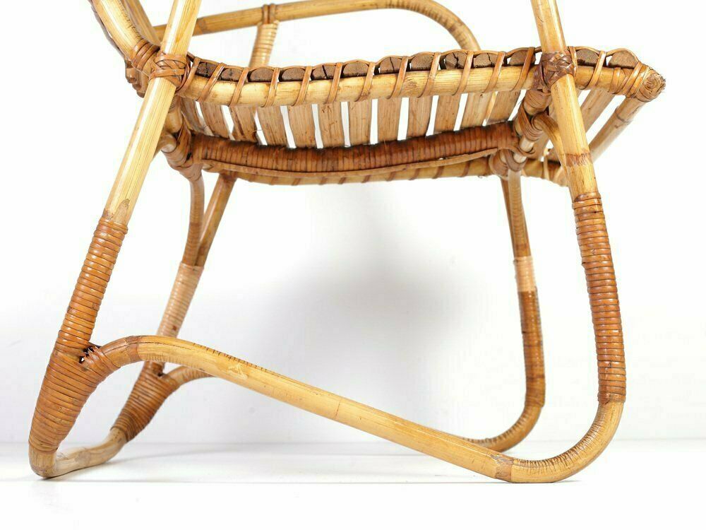 Furniture Mid Century Rattan Lounge Chair, 1950s photo