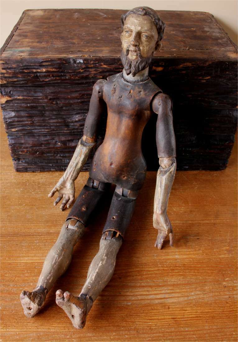 3300.0 Mannequin Lay Figure. Wooden Articulated Jesus Christ Santos Doll. 18th Century. photo