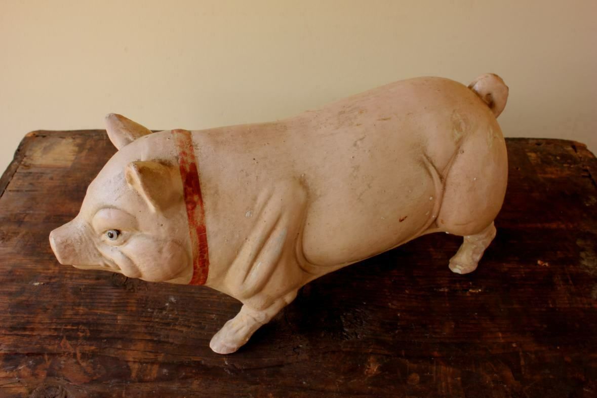 German Papier Mache Pig. Butcher Shop Display Model. Toy. C1890. photo 395.0