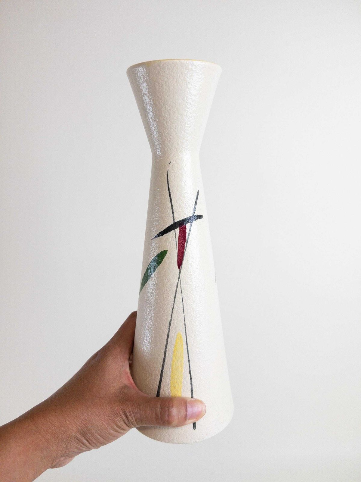 Scheurich Und Greulich 1950s Mid Century Vase   Hand Painted West German Pottery Vase 28 Cm Tall photo furniture