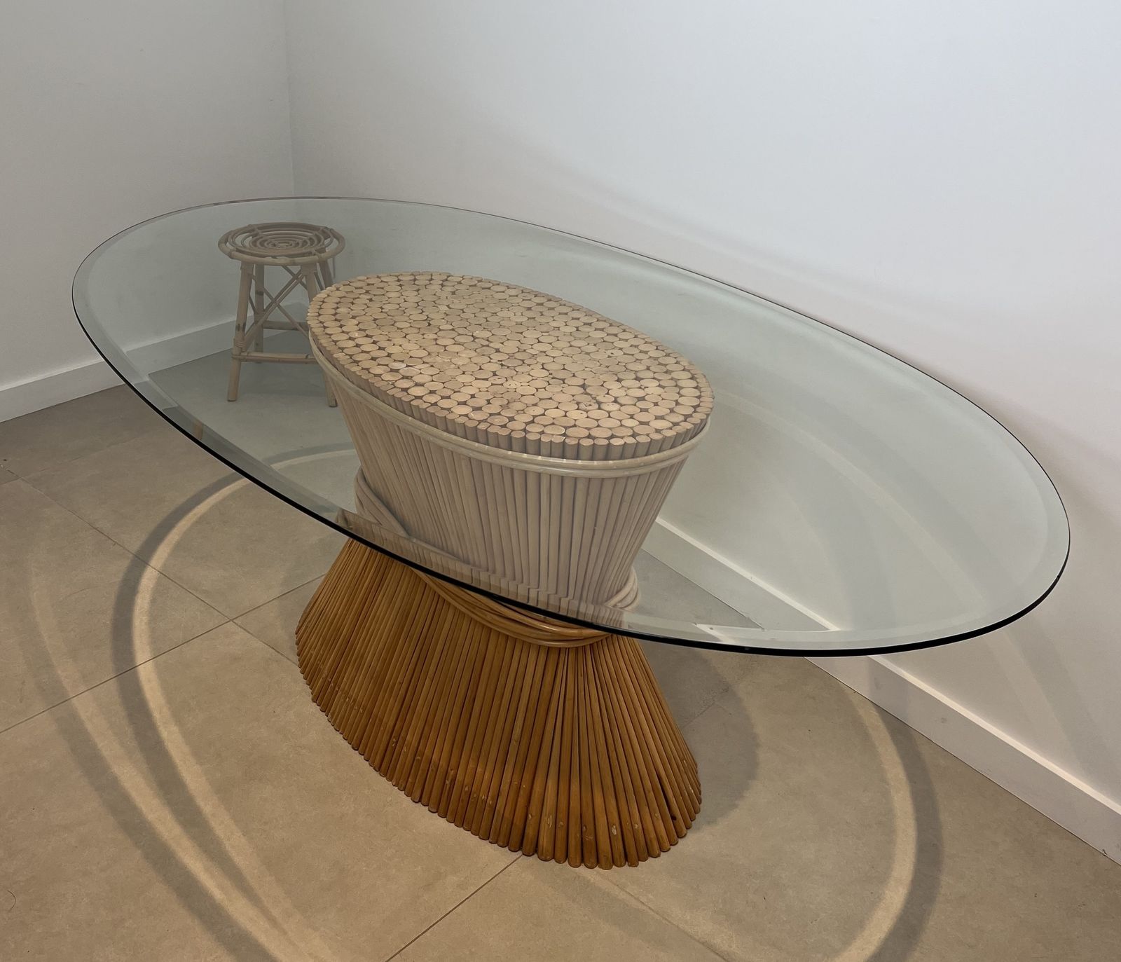 “Epi De Blé” Bamboo Dining Table By American Designer Elinor Mc Guire photo furniture