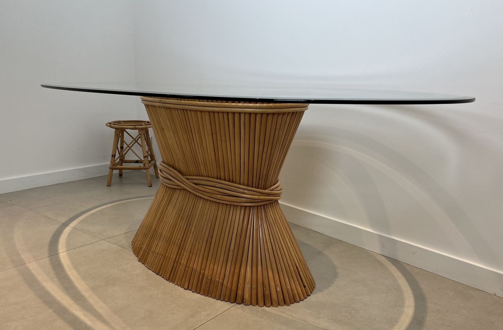 “Epi De Blé” Bamboo Dining Table By American Designer Elinor Mc Guire photo for sale