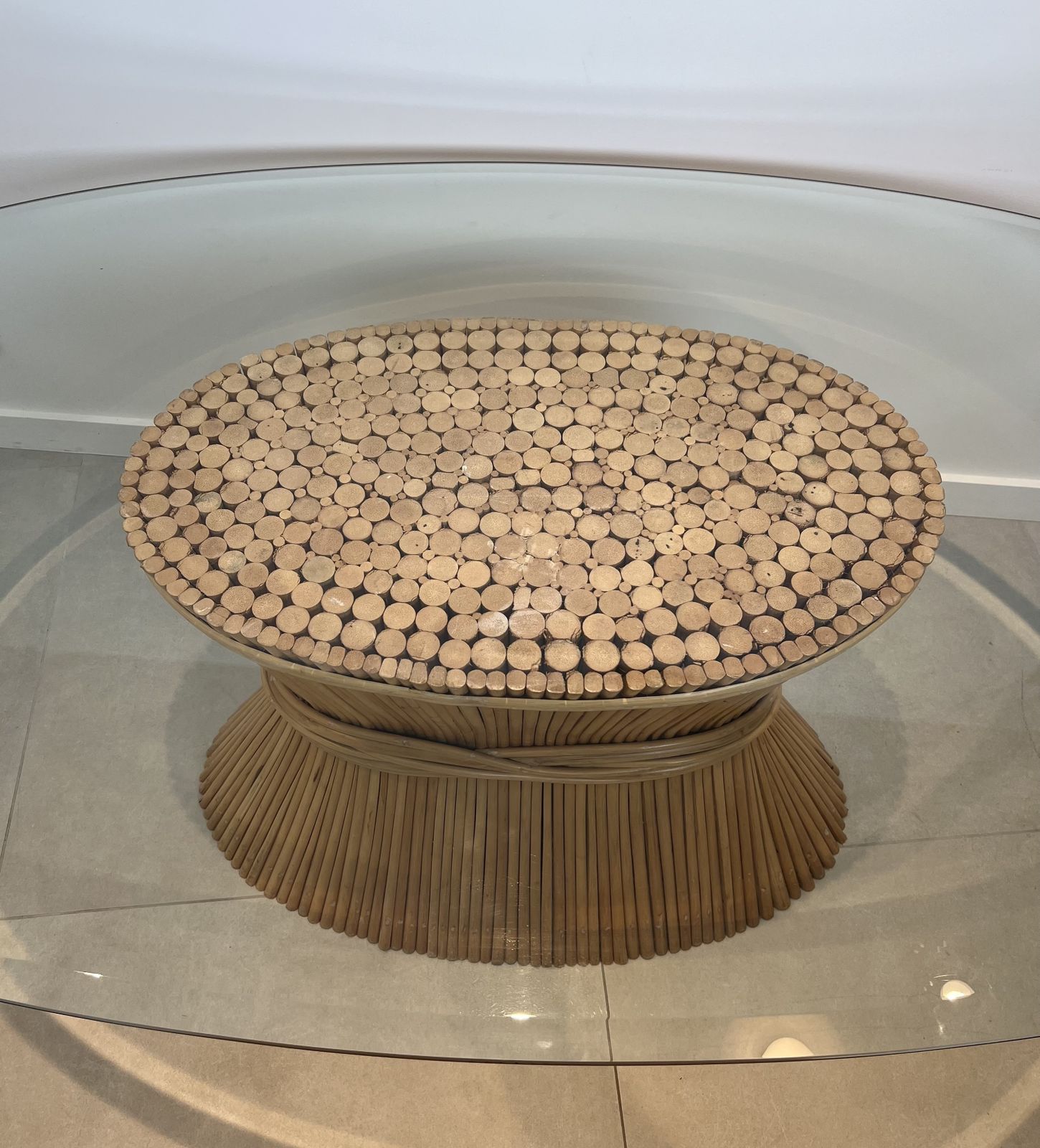 “Epi De Blé” Bamboo Dining Table By American Designer Elinor Mc Guire photo 2850.0
