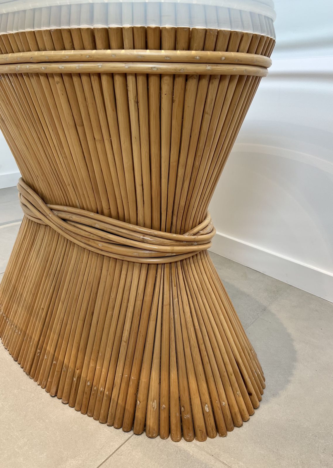 “Epi De Blé” Bamboo Dining Table By American Designer Elinor Mc Guire photo vintage