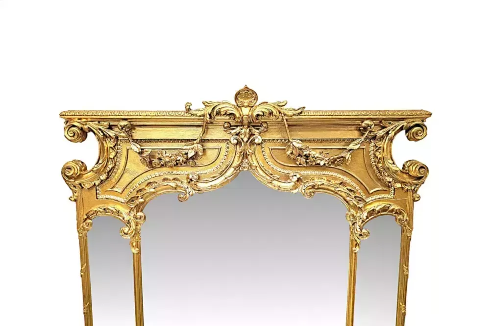 A Very Rare And Impressive 19th Century Giltwood Margin Overmantel Mirror photo furniture