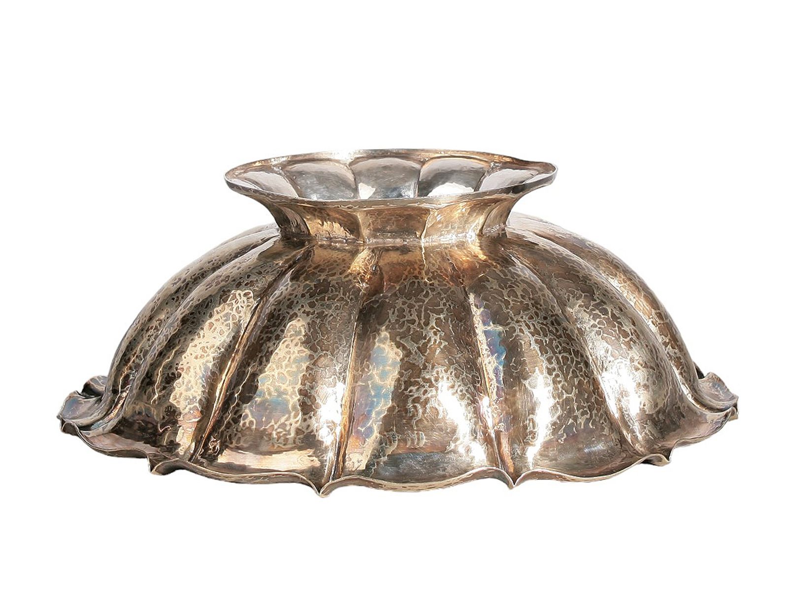 1910s Vienna Secession Patinated Silvered Metal Veined Serving Bowl/Centerpiece Designed By Dagobert Peche For Wiener Werkstätte, Austria photo 3600.0