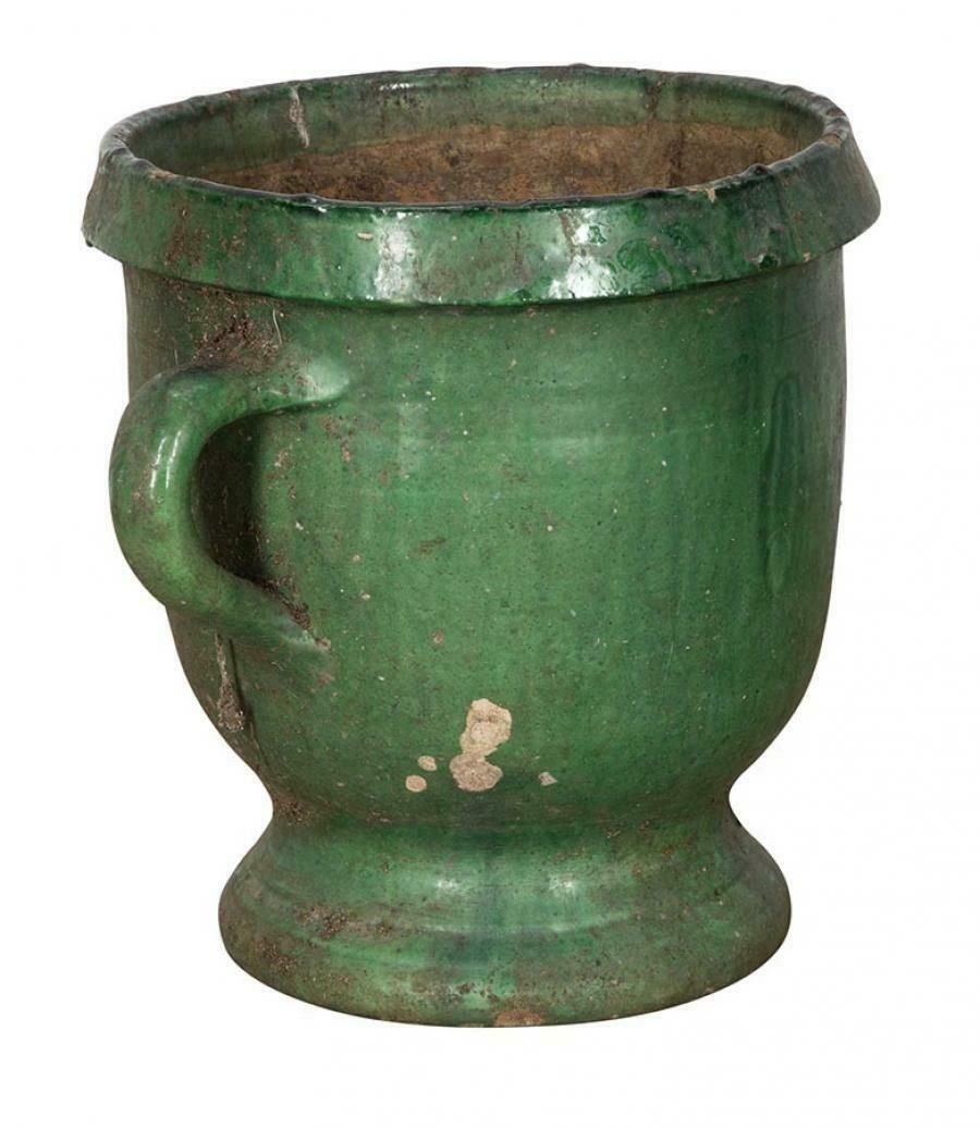 19th Century French Green Glazed Pot photo furniture