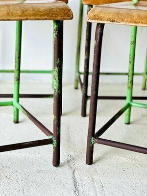 photo vinterior Industriële Schoolstoelen, Ca. Jaren 1960, Set Van 6