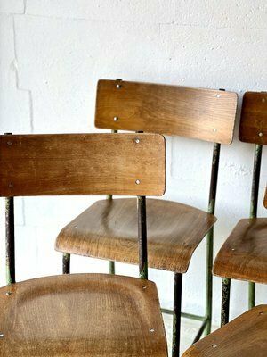 photo buy Industrial School Chairs, 1960s, Set Of 4