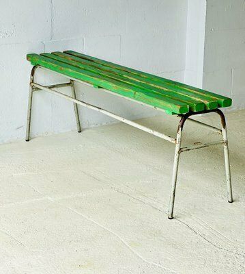 Industriële Grenenhouten Bank, Ca. Jaren 1960 photo furniture
