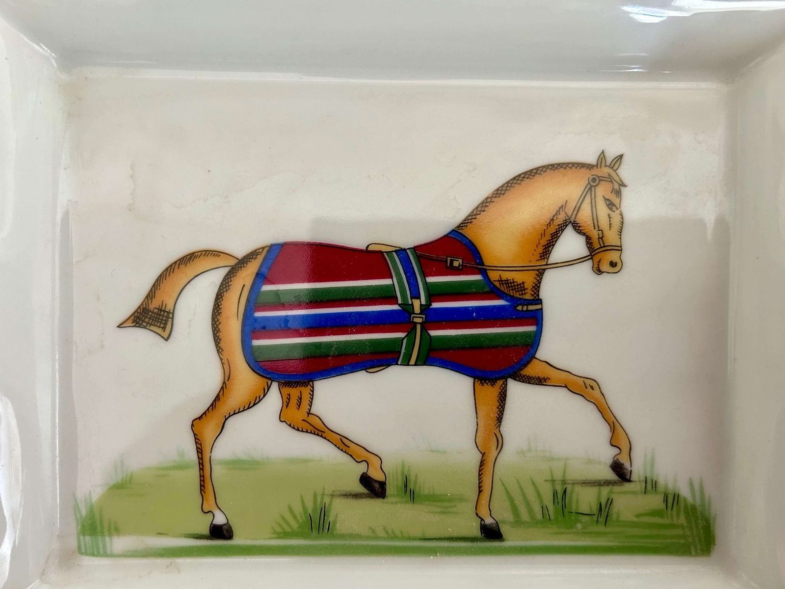 Hermes   Paris Equestrian Limoges Porcelain Cigar Ashtray photo furniture