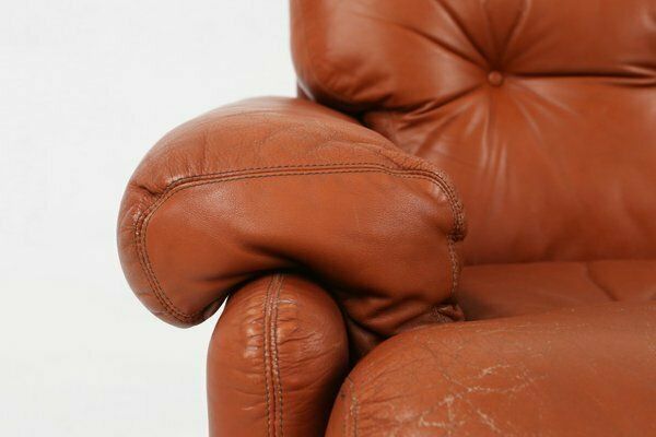 Brown Leather 2 Seater Sofa Coronado By Tobia Scarpa For B&B Italia, Italy, 1960s photo Furniture