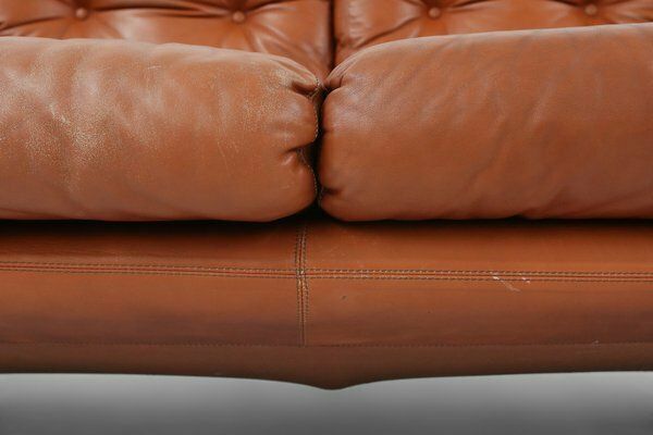Brown Leather 2 Seater Sofa Coronado By Tobia Scarpa For B&B Italia, Italy, 1960s photo buy