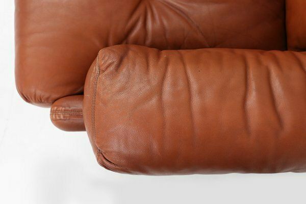 2778.0 Brown Leather 2 Seater Sofa Coronado By Tobia Scarpa For B&B Italia, Italy, 1960s photo