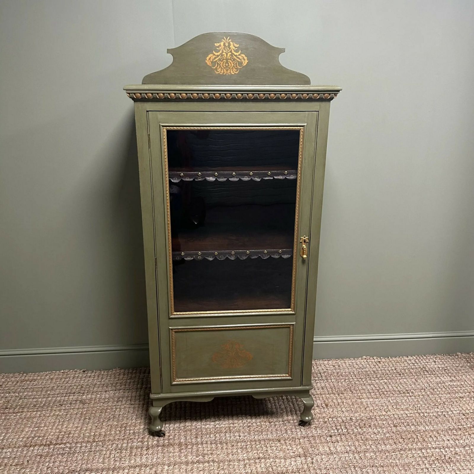 Elegant Edwardian Antique Painted Cabinet photo furniture