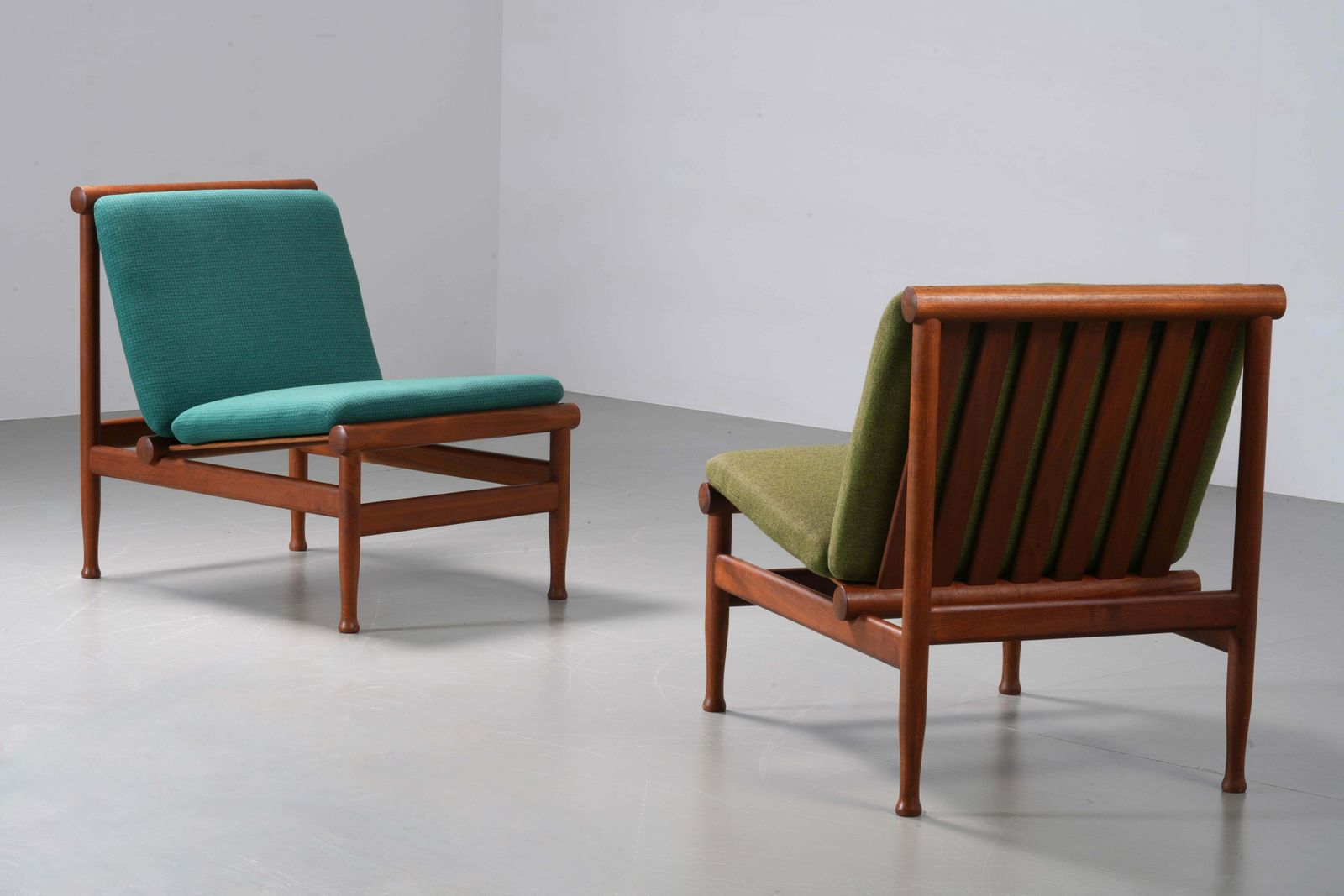 Set Van 2 Lounge Stoelen Van Kai Lyngfeld Larsen In Teakhout, Denemarken, Ca. Jaren 1960 photo vinterior