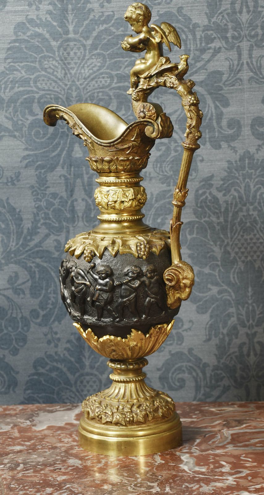 Pair Of Renaissance Style French Patinated Bronze Ewers photo buy
