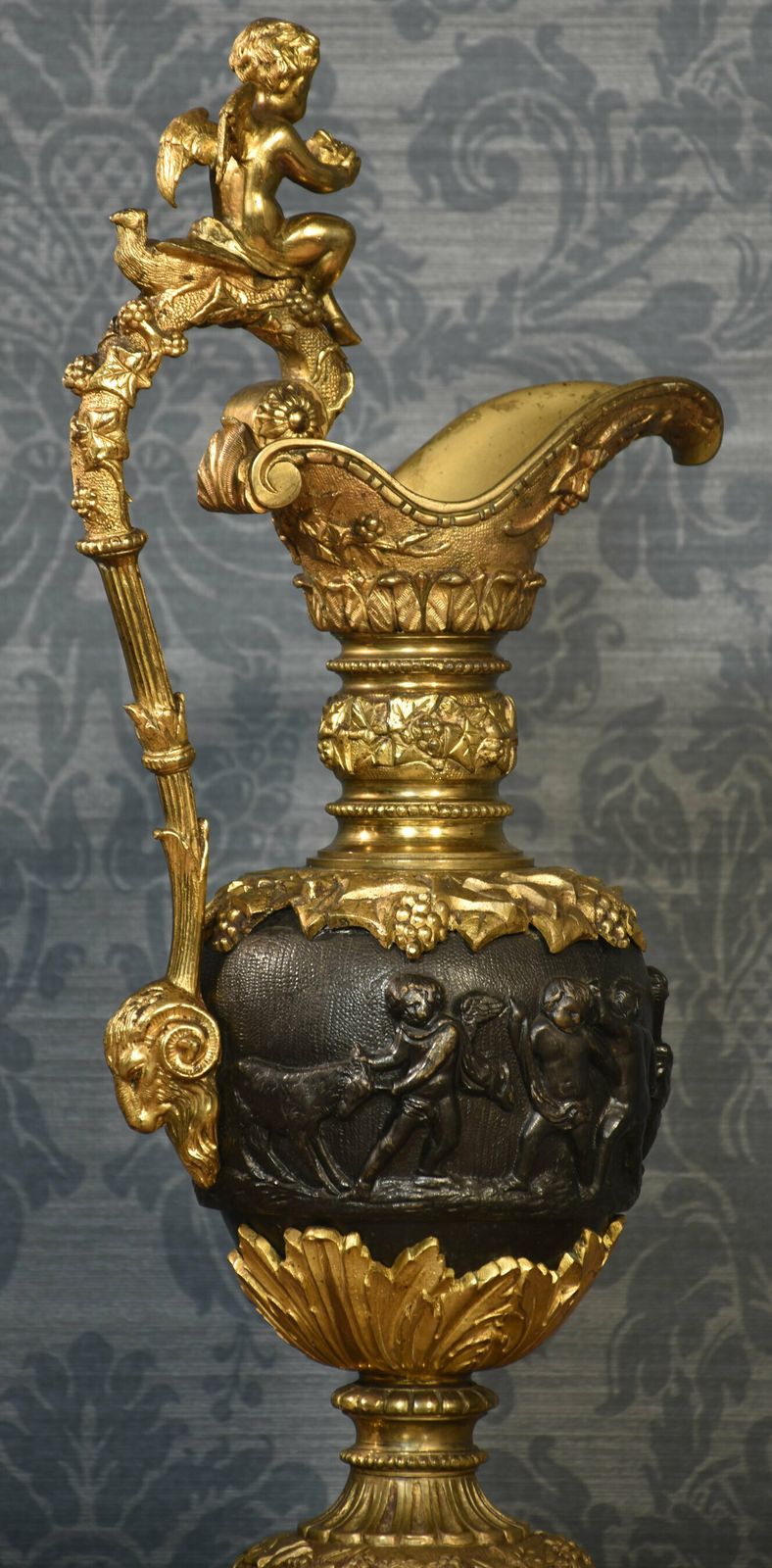2940.0 Pair Of Renaissance Style French Patinated Bronze Ewers photo