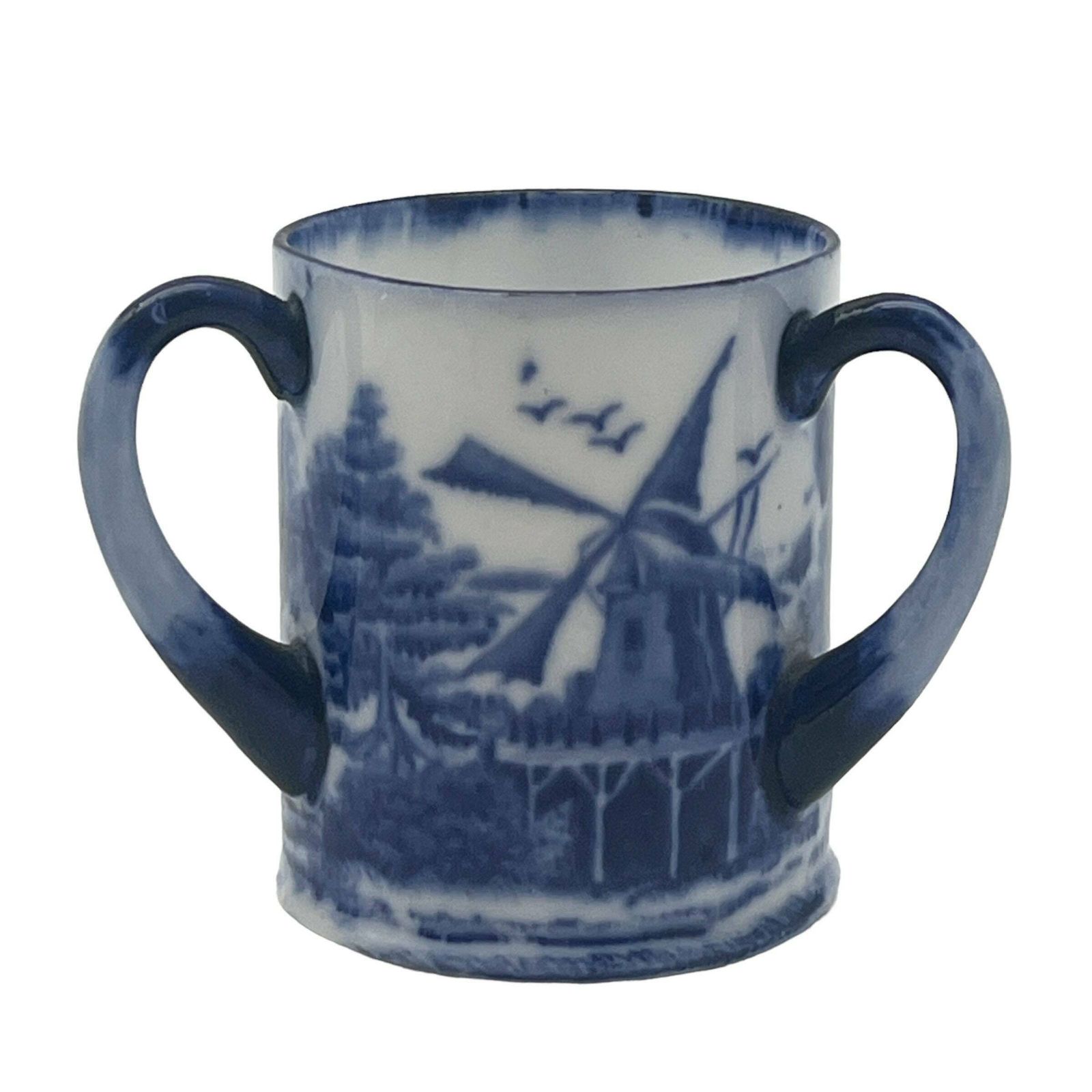 Antique Edwardian Small 3 Handled Scenic Cup   Charles Ford   Swan China   1900 1904   Home Decor