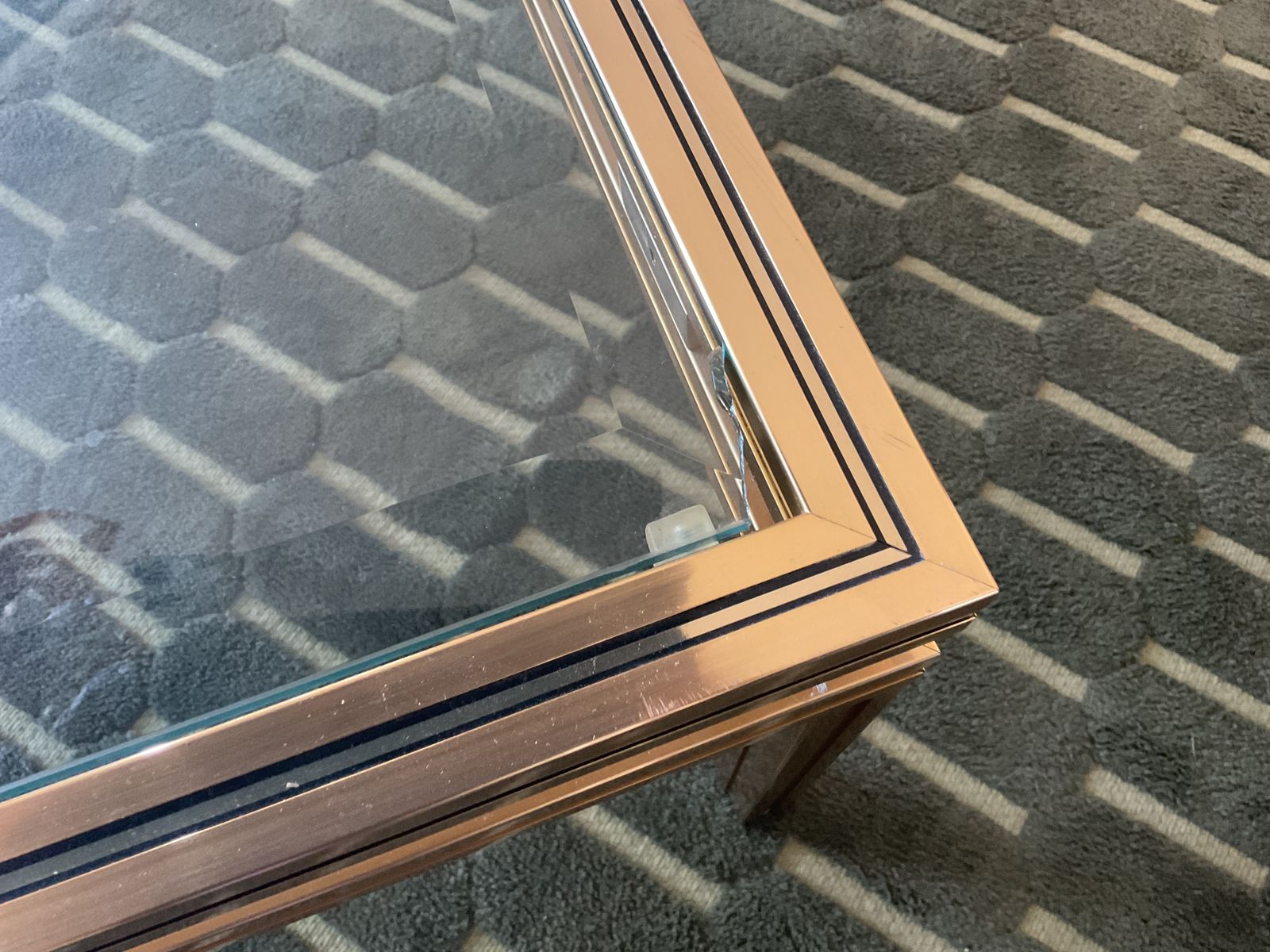 Pierre Vandel Paris Glass Coffee Table In Art Deco, Antique Style photo for sale