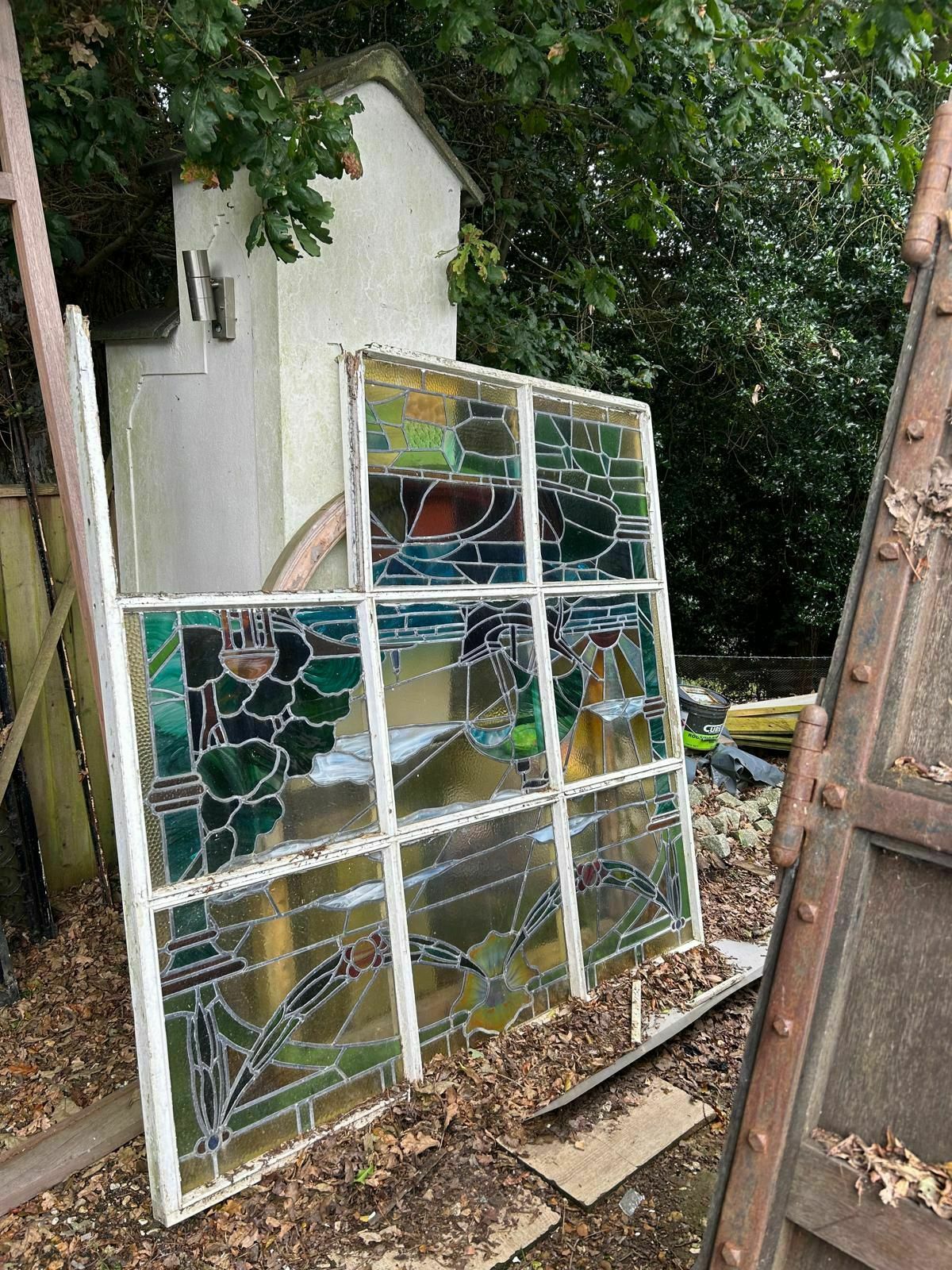photo for sale Huge Stained Glass Window Panel Reclaimed Period Antique Leaded Old Swanage Hotel