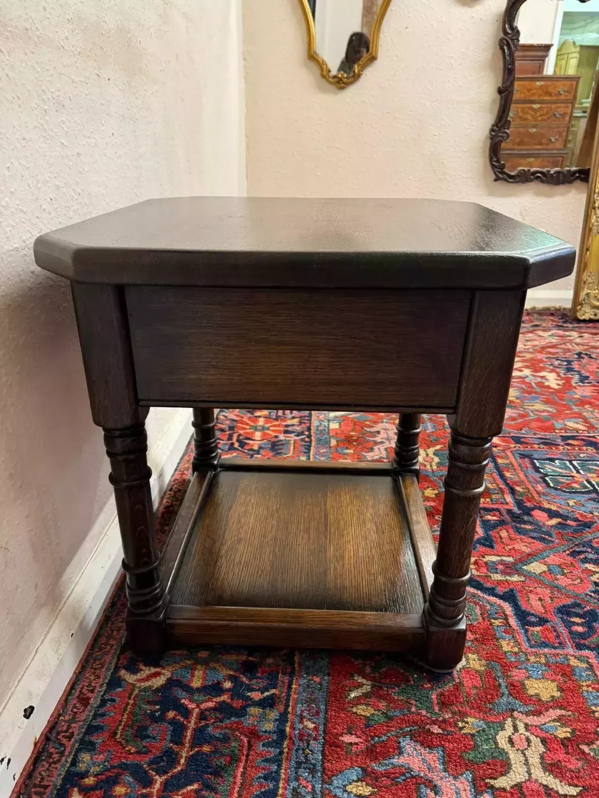Outstanding Quality Oak End Table photo vintage