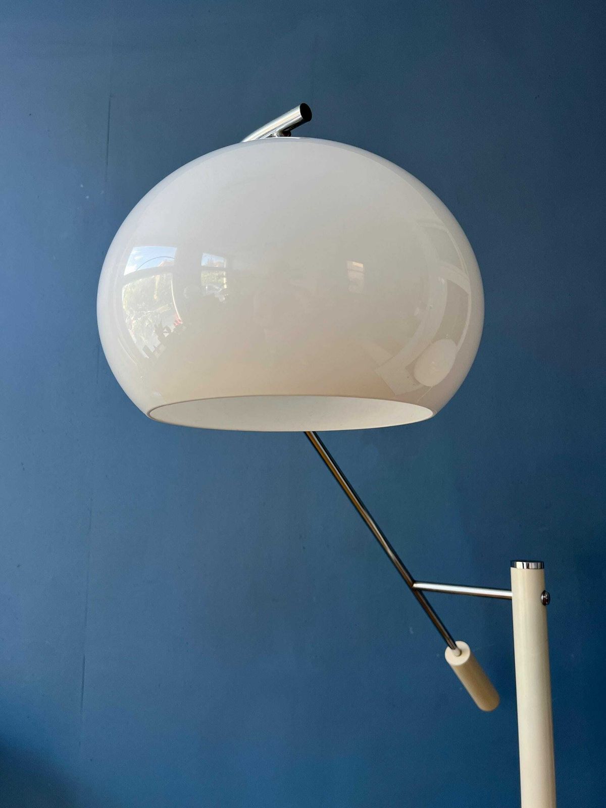 Witte Dijkstra Mushroom Swing Arm Space Age Vloerlamp photo vintage